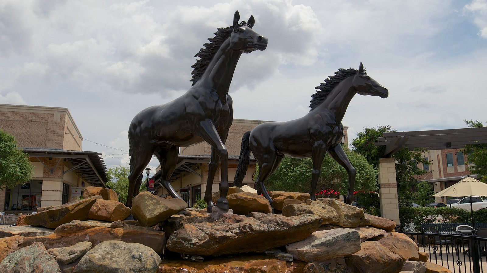 Statue of horses in La Centerra, Fort Bend County Texas