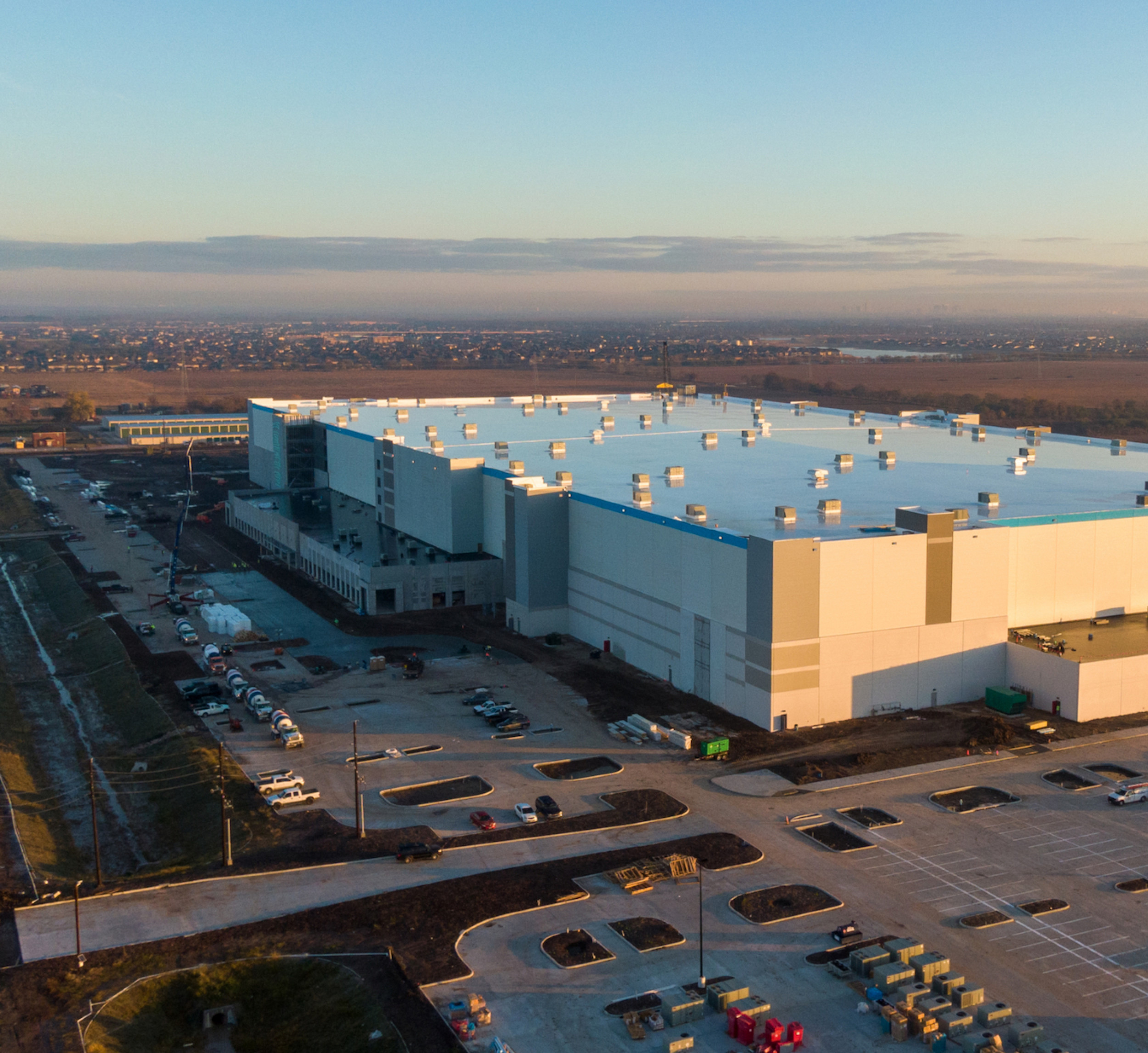 Sky view of a distribution center bulding